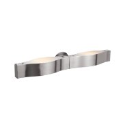 Foto para 200w (2 x 100) Titanium R7s J-78 Halogen Damp Location Brushed Steel Frosted Wall & Vanity (CAN 13.5"x2"x0.75")