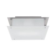 Picture of 200w Vision R7s J-118 Halogen Damp Location Brushed Steel Frosted Flush-Mount 11.8"x11.8"x3.25" (CAN 7.1"x6"x1.25")