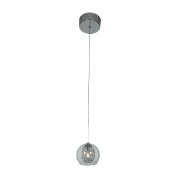 Picture of 20w Aeria G4 Bi-Pin Halogen Damp Location Chrome Metal foil encapsulated in clear glass pendant (CAN 4"Ø5")