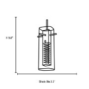 Picture of 20w Matrix G4 Bi-Pin Halogen Dry Location Brushed Steel Clear Crystal Laser Etched Inner Glass with Sqaure outer Glass with Canopy