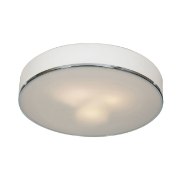 Foto para 225w (3 x 75) Aero E-26 A-19 Incandescent Damp Location Chrome Opal Flush Mount (CAN 0.5"Ø13")