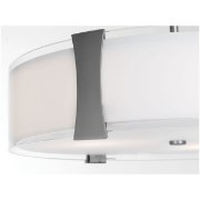 Picture of 225w (3 x 75) Tara E-26 A-19 Incandescent Damp Location Brushed Steel Opal Semi-Flush or Pendant (CAN 0.9"Ø5.1")