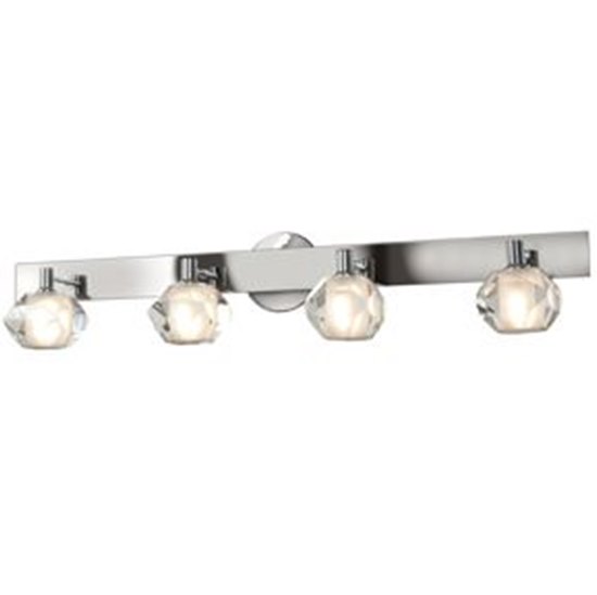 Picture of 240w (4 x 60) Glas_e G9 G9 Halogen Damp Location FCL Crystal Chrome Wall/Vanity 34"x5.25" (CAN 32.5"x1.5"x1")