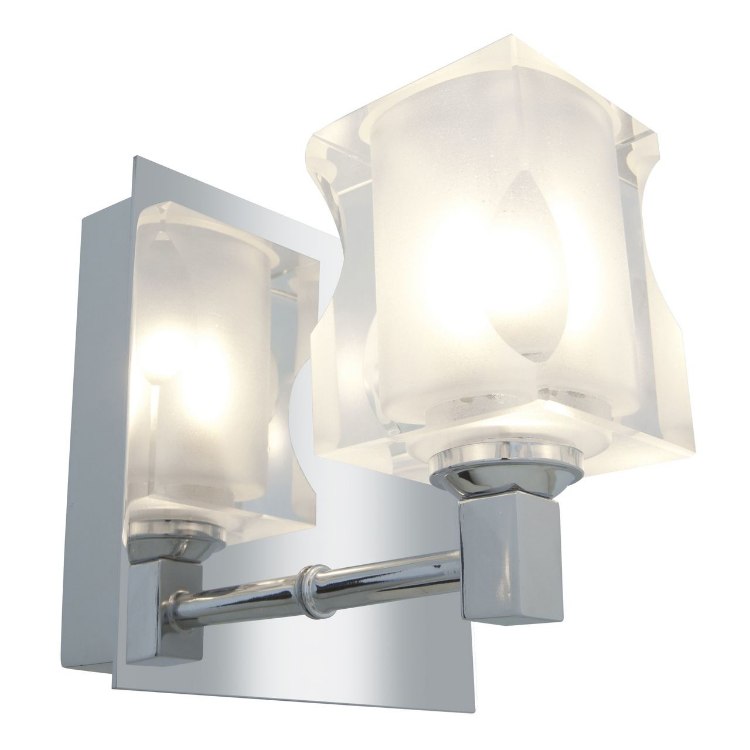 Foto para 240w (4 x 60) Glas_e G9 G9 Halogen Damp Location FCL Crystal Chrome Wall/Vanity 4.75"x5.25" (CAN 4.4"x7.4"x0.5")