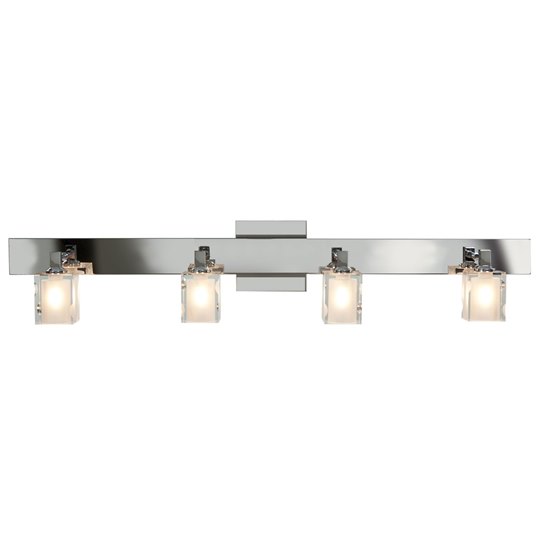 Picture of 240w (4 x 60) Glas_e G9 G9 Halogen Damp Location FCL Crystal Chrome Wall/Vanity 34"x5.25" (CAN 32.5"x1.5"x1")