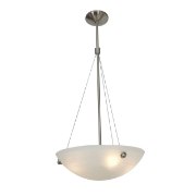 Foto para 240w (4 x 60) Noya E-26 A-19 Incandescent Dry Location Brushed Steel Alabaster Cable Pendant 35"x28"Ø18" (CAN 1.25"Ø5.25")