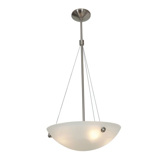 Foto para 240w (4 x 60) Noya E-26 A-19 Incandescent Dry Location Brushed Steel White Cable Pendant 35"x28"Ø18" (CAN 1.25"Ø5.25")