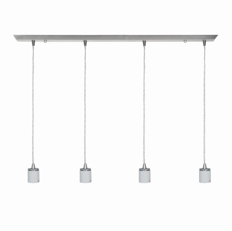 Foto para 240w (4 x 60) Quadra E-26 A-19 Incandescent Dry Location Brushed Steel Bar Pendant Assembly