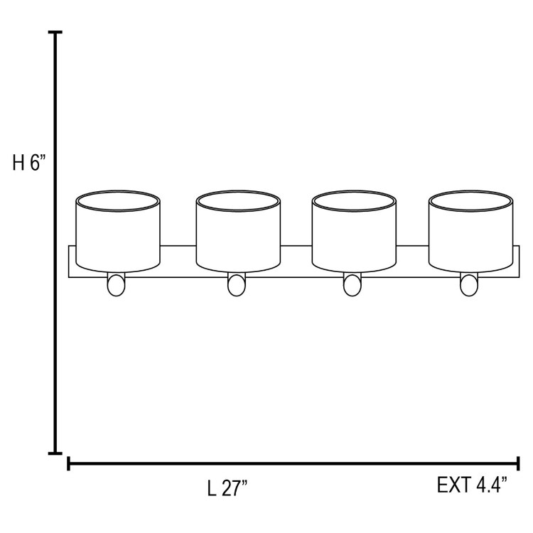 Foto para 240w (4 x 60) Vapor G9 G9 Halogen Damp Location Brushed Steel Opal Wall & Vanity (CAN 27"x2"x0.75")