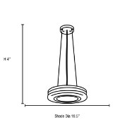 Picture of 24w Altum Module Damp Location Brushed Steel Opal Dimmable LED Aircraft Cable Pendant (CAN Ø5.75")