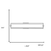 Picture of 24w Geneva Bi-Pin T-5 HO Linear Fluorescent Damp Location Brushed Steel Opal Wall & Vanity (CAN 25.6"x2.25"x1.25"Ø4.4")