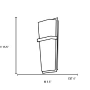 Picture of 24w Sierra 2G11 FT24DL Fluorescent Damp Location Brushed Steel ACR Wall & Vanity (CAN 15.5"x5.5"x0.9")