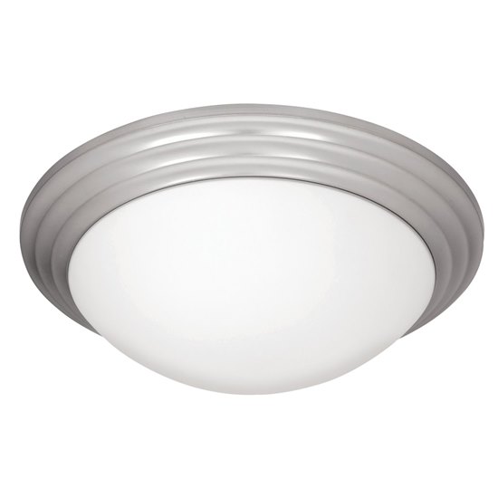 Picture of 24w Strata Module Damp Location Brushed Steel Opal Dimmable LED Flush-mount