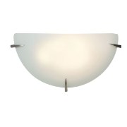 Picture of 60w Zenon E-26 A-19 Incandescent Dry Location Brushed Steel Opal Wall Sconce (CAN 7.5"x3.5"x1.5")