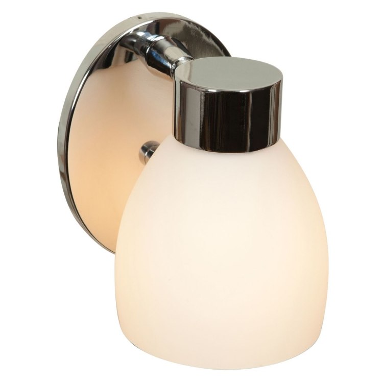 Foto para 60w Frisco E-26 A-19 Incandescent Damp Location Chrome Opal Wall & Vanity (CAN 6"x4.6"x0.6")