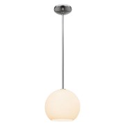 Picture of 60w Nitrogen E-26 A-19 Incandescent Dry Location Brushed Steel Opal Ball Pendant (CAN 1.25"Ø5.25")