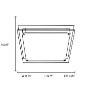 Picture of 300w (2 x 150) Vision R7s J-118 Halogen Damp Location Brushed Steel Frosted Flush-Mount 15.75"x15.75"x3.25" (CAN 12"x11.75"x1.25")