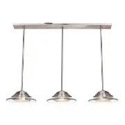 Foto para 300w (3 x 100) Phoebe R7s J-78 Halogen Dry Location Brushed Steel 8mm Clear Glass Pendant (CAN 3.58"x35.5"x1.75")