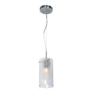 Picture of 60w Proteus E-26 A-19 Incandescent Dry Location Brushed Steel FRC Cable Suspended Pendant (CAN 0.25"Ø5")