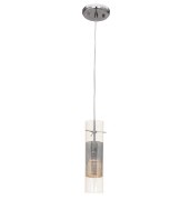Picture of 35w Spartan GU-10 MR-16 Halogen Dry Location Brushed Steel Metal Mesh in Clear Glass Pendant (CAN 0.75"Ø5.1")