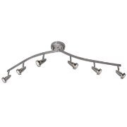 Foto para 300w (6 x 50) Mirage GU-10 MR-16 Halogen Dry Location Brushed Steel Semi-Flushwith articulating arms (CAN 1"Ø4.25")