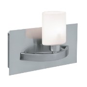 Picture of 40w Cosmos G9 G9 Halogen Damp Location Brushed Steel Opal Wall Fixture (CAN 8.25"x4.25")