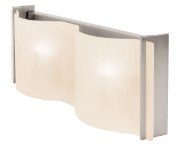 Picture of 80w (2 x 40) Mercury G9 G9 Halogen Dry Location Brushed Steel Frosted Wall & Vanity