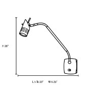 Picture of 35w Odyssey GU-10 MR-16 Halogen Dry Location Bronze Wall Mounted Task Lamp with on/off switch (CAN 4.9"x4.9"x0.75")