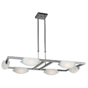 Picture of 600w (6 x 100) Nido R7s J-78 Halogen Dry Location Mat Chrome Frosted Adjustable Chandelier (CAN 5.5"x5.5"x0.5")