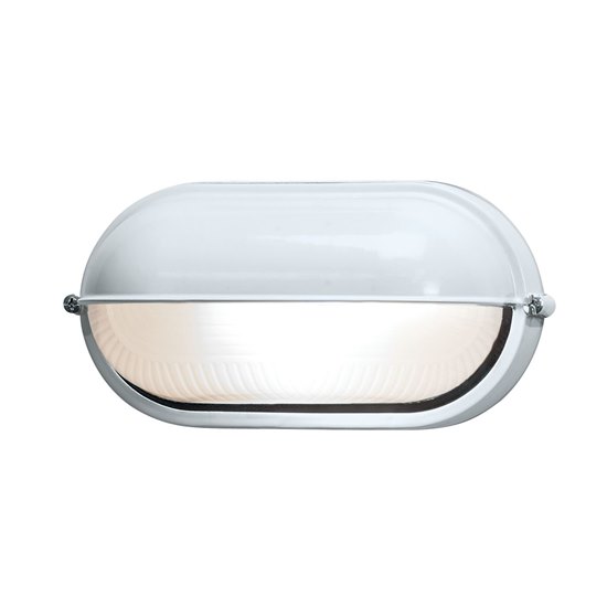 Picture of 60w Nauticus E-26 A-19 Incandescent White Frosted Wet Location Bulkhead 8.25"x4.25" (CAN 8"x4.4"x1")