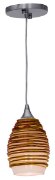 Picture of 60w Adele E-26 A-19 Incandescent Dry Location Brushed Steel Amber Glass Pendant (CAN 0.75"Ø5.25")