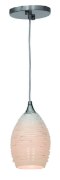 Picture of 60w Adele E-26 A-19 Incandescent Dry Location Brushed Steel White Glass Pendant (CAN 0.75"Ø5.25")