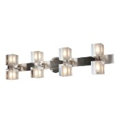 Picture of 480w (8 x 60) Astor G9 G9 Halogen Damp Location Brushed Steel FCL Crystal Wall-Vanity Fixture (CAN 32.6"x1.4"x1")