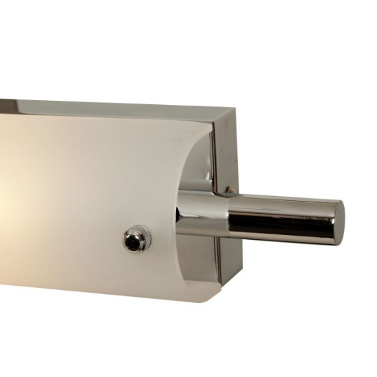 Picture of 39w Vail Bi-Pin T-5 HO Linear Fluorescent Damp Location Brushed Steel Opal Vanity & Wall Fixture (CAN 37.5"x3"x1.25"Ø4.4")