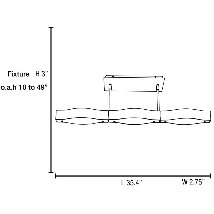 Foto para 300w (3 x 100) Titanium R7s J-78 Halogen Dry Location Brushed Steel Frosted Semi-Flush or Pendant (CAN 13.75"x4.4"x0.75")