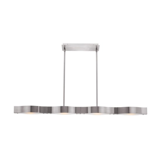 Picture of 400w (4 x 100) Titanium R7s J-78 Halogen Dry Location Brushed Steel Frosted Semi-Flush or Pendant (CAN 13.75"x4.4"x0.75")