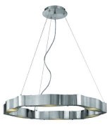 Foto para 600w (6 x 100) Titanium R7s J-78 Halogen Dry Location Brushed Steel Frosted Cable Chandelier (CAN 0.75"Ø6")