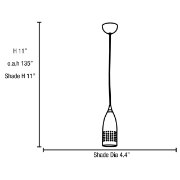 Picture of 60w Tomahawk E-26 A-19 Incandescent Dry Location Brushed Steel Steel Pendant (CAN 0.9"Ø4.5")