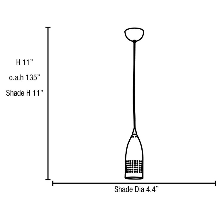 Foto para 60w Tomahawk E-26 A-19 Incandescent Dry Location Brushed Steel Steel Pendant (CAN 0.9"Ø4.5")