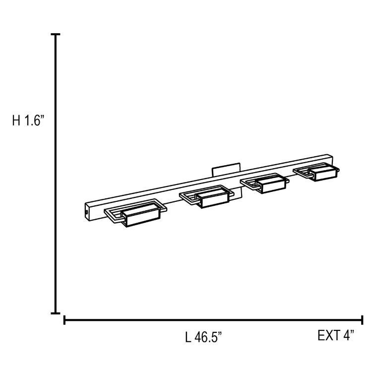Foto para 300w (4 x 75) Styx R7s J-78 Halogen Dry Location Chrome Opal Wall & Vanity (CAN 46.5"x2.6"x1")