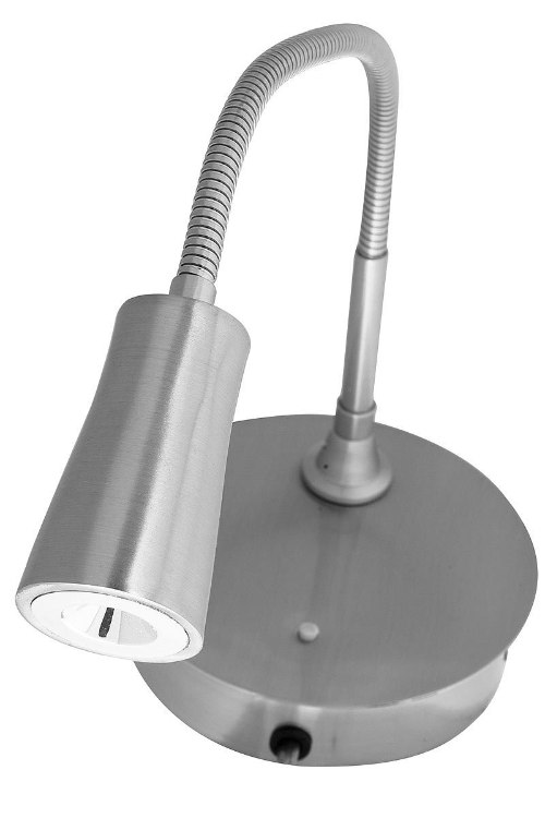 Foto para 3w Epiphanie Module LED Dry Location Brushed Steel Gooseneck Wall Lamp (CAN 0.9"Ø5")