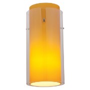 Foto para Glass`n Glass Brushed Steel Clear Amber Cylinder Shade