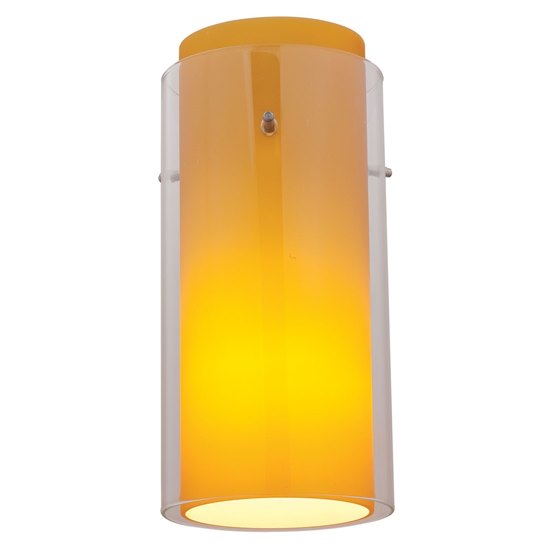 Picture of Glass`n Glass Brushed Steel Clear Amber Cylinder Shade