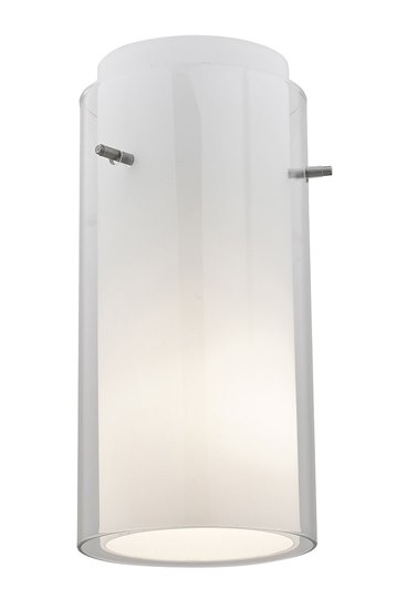 Foto para Glass`n Glass Brushed Steel Clear Opal Cylinder Shade