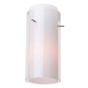 Foto para Glass`n Glass Brushed Steel Clear Opal Cylinder Shade