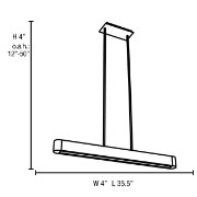 Picture of 39w Indium Bi-Pin T-5 HO Linear Fluorescent Dry Location Brushed Steel Opal Pendant (CAN 4.4"x7.25")