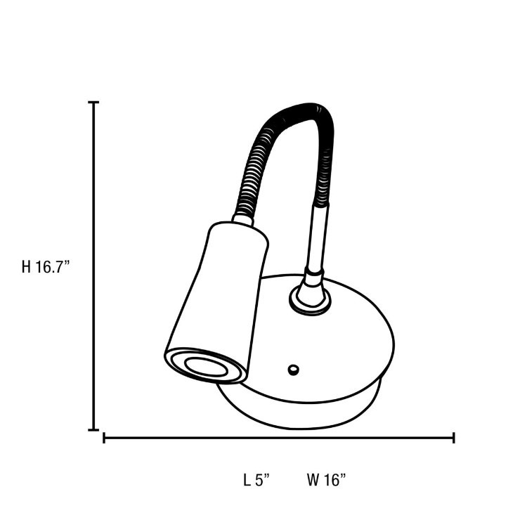 Foto para 3w Epiphanie Module LED Dry Location Bronze Gooseneck Wall Lamp (CAN 0.9"Ø5")