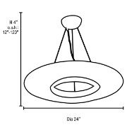 Picture of 560w (14 x 40) Nebula G9 G9 Halogen Dry Location Satin Opal Semi-Flush or Pendant (CAN Ø5.25")