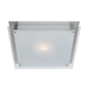 Picture of 36w (2 x 18) Vision G24q-2 Quad Fluorescent Damp Location Brushed Steel Frosted Flush-Mount 11.8"x11.8"x3.25" (CAN 7.1"x6"x1.25")