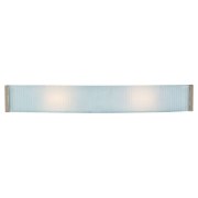 Picture of 48w (2 x 24) Helium Bi-Pin T-5 HO Linear Fluorescent Damp Location Brushed Steel Checkered Frosted Wall & Vanity (CAN 31.5"x4.75"x0.75")